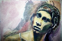 Dancer Vaslav Nijinsky watercolor 1978