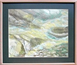 Yosemite CA Stream, 1987 mixed media