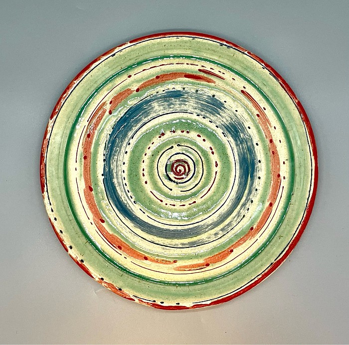 Decorative Plate, underglazes and Celadon