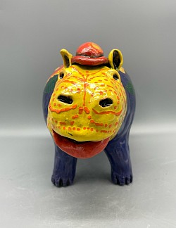 Hippo. 2023 with underglaze painting