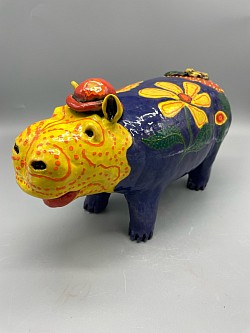 #Hippo #sculpture #animated #underglaze #painting