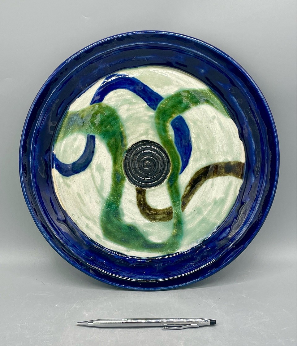 Large platter with underglaze painting from Ebb and Flow collection.